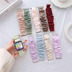 Cloth Bracelet Band Strap For Apple Watch 9 8 7 6 5 4 3 SE Ultra 2 40/41/44/45/49mm Features:  * 100% Brand new and high quality.  * 【MATERIAL】：Polyester, Cloth  * 【NOVEL DESIGN】:This scrunchie band is the perfect accessory for your watch, keychain, or hair tie.thick elastic perfect for your wrist size,there are also a variety of classic prints for you to choose from.  * 【Multi Choices】:There are different popular colors scrunchie band to personalize your apple iwatch and fit your mood, outfit in daily life, dress up your apple iWatch and highlight your unique taste.  * 【EASY INSTALLATION】:Scrunchie Elastic Apple watch band is designed with double button insurance of folding clasp on both sides. It comes with refined steel connectors, easy to take off and install, which lock your watch pre