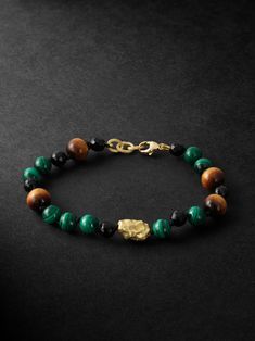 Shop ELHANATI Isha Gold Multi-Stone Beaded Bracelet, Explore the latest in-season ELHANATI collection today on MR PORTER Beaded Bracelet For Men, Coral Stone, Mens Beaded Bracelets, Bracelet For Men, Fine Jewelry Bracelets, Black Spinel, Multi Stone, Mr Porter, Stone Beads