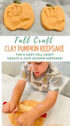 an easy fall craft for kids to make clay pumpkin keepsakes fun and easy