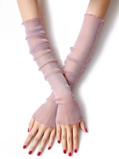 Sun-Kissed Elegance: Mesh Sleevelets for Sun Protection in a Solid Color Long Fingerless Gloves, Elbow Length Gloves, Lace Gloves, Leg Sleeves, Mesh Long Sleeve, Arm Sleeve, Sleeves (women), Womens Gloves, Four Seasons