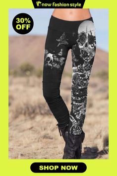 Black Casual Skull Rock Print Stretch Pants Skull Rock, Fashion Gallery, Stretch Pants, Black Casual, Wholesale Fashion, Buy Now, Active Wear, Shop Now, Pants