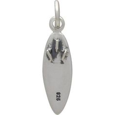 Sterling Silver Surfboard Charm. Surfs up! This adorable and realistic surfboard charm is sure to make you think of catching waves with friends at the beach. The charm features both front and back details, making it all the more cute. The perfect gift for a beach bum! Size: 21.5 mm x 5.5 mm Length measure includes 5 mm jump ring. Sterling Silver Teardrop Charms Jewelry, Personalized Oval Sterling Silver Charm Necklaces, Engraved Sterling Silver Charms In Silver, Personalized Oval Sterling Silver Charm Necklace, Silver Minimalist Charms With Lobster Clasp, Personalized Silver Teardrop Jewelry, Engraved Sterling Silver Charms, Engraved Sterling Silver Round Pendant Charms, Minimalist Silver Round Pendant Charms