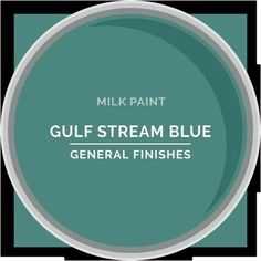 a bottle of milk with the words gulf stream blue general finishes in white on it