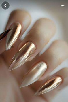 Fancy Nails Designs, Gold Nail, Metallic Nails, Nails Polish, Dipped Nails, Fancy Nails, Dope Nails, Creative Nails