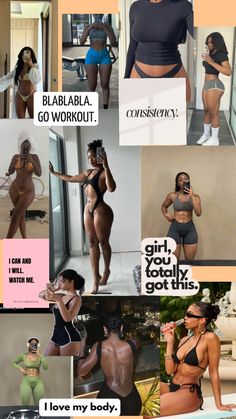 a collage of photos showing different women in bikinis and panties, with the caption