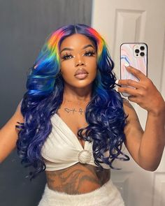 HOUSE OF HAIR LA Rainbow Hair Color, Coloured Hair, Beautiful Hair Color, Pretty Hair Color, Celebrity Hair Stylist, Front Lace Wigs Human Hair, Colored Hair, Hair Inspo Color, Rainbow Hair