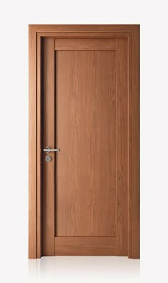 an open wooden door on a white background