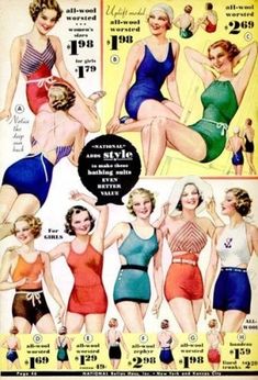 1930 Fashion, Lingerie Vintage, Vintage Bathing Suits, 30s Fashion, Vintage Swim, Women Bathing, Vintage Swimwear, Vintage Swimsuits, Summer Swimwear