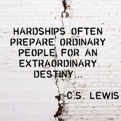 a brick wall with a quote on it that says, handsips often prepare ordinary people for an extraordinary destiny