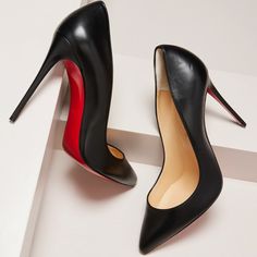 The Elegance Of Christian Louboutin's Pigalle Follies Black Leather 00mm Stilettos Is The Cabaret Spirit Incarnate. Named After The Famous “Folies Pigalle” Nightclub In Paris, Not Far From The Moulin Rouge, This Is One Of The House’s Iconic Styles. A Go-To Look That's Anything But Basic, This Pointy-Toe Pigalle Pump Is Refitted With A Slightly More Revealing Dcollet On The Sides And A Daringly Slimmed-Down Stiletto That's A Hallmark Of The Follies Line. Christian Louboutin Shiny Napa Leather Pum Louboutin Heels Outfit, The Moulin Rouge, Christian Louboutin Pigalle Follies, Chic High Heels, Blessed Wednesday, Pigalle Follies, Feminine Shoes, Louboutin Pigalle, Christian Louboutin Pigalle