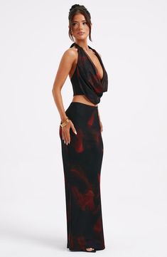 Get that IT girl energy in the Chrishelle maxi skirt, designed with a flattering body hugging fit for a snatched silhouette. Pairs perfectly with the matching Chrishelle top, metallic accessories and minimal heels. 



Colour: Fire print.

Premium stretch mesh.

Slightly lower waist fit.

Body hugging.

Maxi length.

Model is an XS and is wearing an XS.

 Size: XS, S, M, L, XL, XXL Birthday Outfit 2024, Skirts For Rectangle Body Shape, Clubbing Outfits For Women, Tight Maxi Skirt Outfit, Fitted Maxi Skirt Outfit, Birthday Dinner Outfit Black Women, Statement Pieces Clothing, Birthday Skirt Set, Printed Maxi Skirt Outfit