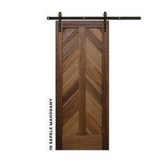 Mountain Chevron Sliding Barn Door - Sliding Barn Door Hardware by RealCraft Chevron Barn Door, Wood Pocket Door, Sliding Cabinet Door Hardware, Basement Bathrooms, Exterior Sliding Barn Doors, Custom Exterior Doors, Pocket Door Frame, Chevron Door, Modern Sliding Barn Door