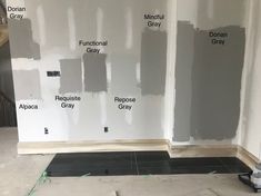 the walls are being painted with different colors