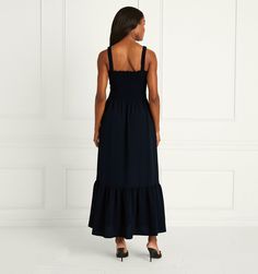 Meet the Anjuli, our sleeveless maxi Nap Dress® that’s as perfect for layering as it is for wearing on its own. It features our signature smocked bodice, elastic straps for a flexible fit, a slim maxi skirt, and a flirty, flouncy hem. Elegant Maxi Dress With Smocked Back For Daywear, Elegant Daywear Maxi Dress With Smocked Back, Chic Smocked Maxi Dress For Daywear, Maxi Dress With Elastic Neckline For Daywear, Chic Maxi Length Smocked Dress For Daywear, Chic Sleeveless Smocked Dress With Adjustable Straps, Elegant Smocked Bodice Maxi Dress For Daywear, Elegant Ruched Tiered Smocked Dress, Elegant Tiered Smocked Dress With Ruched Detail