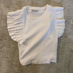 So Cute! Never Worn!! Goes With Everything!! Fake Zara Tshirt Story, Zara Top, Zara White, Zara Tops, White Tops, So Cute, Color White, Zara, Womens Tops