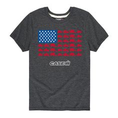 He'll love how he looks wearing this boys' Case IH Tractor American Flag Graphic Tee. He'll love how he looks wearing this boys' Case IH Tractor American Flag Graphic Tee. Crewneck Short sleevesFABRIC & CARE Cotton, polyester Machine wash Imported Size: Medium. Color: Grey. Gender: male. Age Group: kids. Case Ih Tractors, Case Ih, Tractor, American Flag, Graphic Tee, Age Group, Graphic Tees, Flag, Tops & Tees