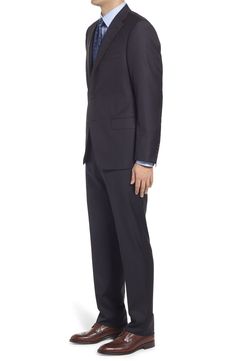 Rich wool construction elevates a premium, professional suit that was crafted in America and framed with handsome notched lapels. Style Name:Hickey Freeman Infinity Classic Fit Solid Wool Suit. Style Number: 6235718. Business Suits With Welt Pockets And Flat Front, Classic Pantsuit With Suit Collar, Classic Pantsuit With Suiting Fabric, Professional Suit With Concealed Placket For Office, Professional Three-piece Suit With Hidden Buttons, Formal Single Breasted Pantsuit, Professional Suits With Hidden Button Closure And Flat Front, Professional Flat Front Suits With Hidden Button Closure, Workwear Suits With Pressed Crease And Notch Lapel