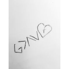 the word love is written in black and white with a heart on it's side