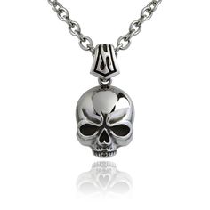 Carry a symbol of life's impermanence with the Ember Skull Necklace. This striking piece features a finely sculpted stainless steel skull that hangs with a quiet assertion of presence. Suspended on a durable chain, it’s an emblem of resilience and serves as a reminder to make every moment count. Gothic Skull Necklace In Stainless Steel, Nickel-free Stainless Steel Skull Necklace, Silver Stainless Steel Jewelry With Skull Print, Skull-shaped Engraved Stainless Steel Necklace, Skull Shaped Engraved Stainless Steel Necklace, Engraved Skull Necklace In Stainless Steel, Skull Shaped Stainless Steel Necklace Gift, Horse Jewelry, Life Symbol