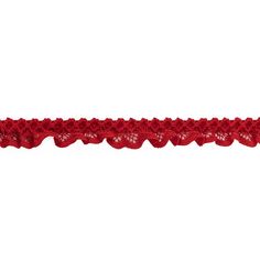 a red lace trim on a white background