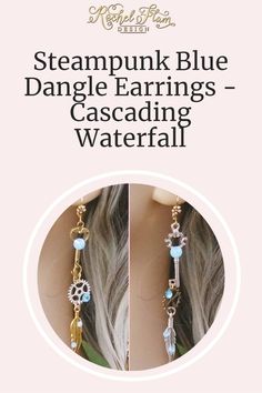 Simply elegant. Extraordinarily beautiful. Just like you. Cascading Waterfall, Blue Dangle Earrings, Vintage Style Jewellery