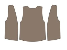 the front and back views of a women's tank top, with one side cut out