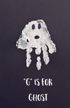 a piece of paper with the words g is for ghost on it