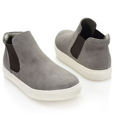 With gored elastic sides, these high-top sneakers are easy to slip on and off and pair with any of your best casual outfits. These comfortable but stylist sneakers will become your new favorite shoe instantly! High-top Slip-ons With Vulcanized Sole For Streetwear, Trendy Slip-on High-top Sneakers With Rubber Sole, High-top Slip-ons For Streetwear, Trendy Everyday Slip-on Sneakers With Round Toe, Comfortable High-top Slip-on Sneakers For Spring, Trendy High-top Slip-on Sneakers With Rubber Sole, Gray High-top Slip-on Sneakers For Streetwear, Trendy High-top Slip-on Sneakers For Streetwear, Trendy Slip-on Sneakers With Round Toe