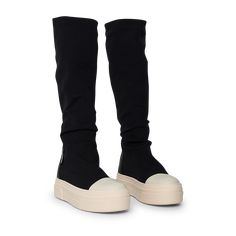 Manò sneaker in black lycra.Model medium: 38cm Cream colored rubber sole Kpop Shoes, Bape Shoes, Curvy Casual Outfits, Pretty Shoes Sneakers, Kawaii Shoes, Shoes Outfit Fashion, Fashion Cap, Color Crema, Girly Shoes