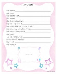 a pink and white baby shower game with stars on it's border, in the middle