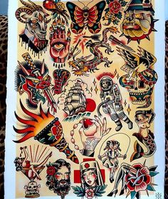 a poster with many different tattoos on it