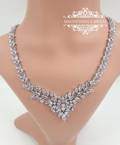 Bridal jewelry, cz bridal set, zircon necklace, bridal set, cubic zirconia, jewelry set, cz necklace set, bridal jewelry set, wedding jewelry, cz wedding set, bridal necklace, zirconia jewelry, wedding earrings, SELINA Beautiful and sparkling Cubic Zirconia jewelry set- necklace and matching earrings. Necklace: Total length 45 cm , thin part 1 cm wide. Earrings: Length is 3.8 cm and width is 0.9 cm Please check all the sizes prior ordering. Please read carefully all information given about dimen Zircon Necklace, Bridal Jewelry Set, Necklace Bridal, Zircon Jewelry, Cubic Zirconia Jewelry, Cz Necklace, Set Necklace, Cz Jewelry, Wedding Set