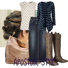 Apostolic Style, created by emmyholloway on Polyvore Modesty Christian, Pentecostal Holiness, Apostolic Clothing, Mixed Patterns, Modest Style