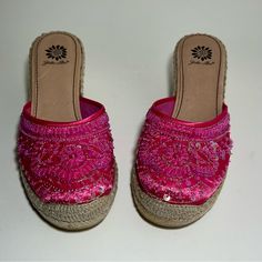 The Photos Are Of The Actual Item You Will Receive. Be Sure To View All Photos. Guaranteed Authentic. Brand: Yellow Box Color: Pink Size: Women’s 9 Condition: Brand New, Never Worn, No Box Features: Woven Wedge, Hot Pink With Iridescent Sequences Pink Espadrilles With Removable Insole, Pink Platform Espadrilles With Wedge Heel, Pink Platform Wedge Heel Espadrilles, Pink Closed Toe Platform Espadrilles, Rose Gold Wedges, Yellow Box Flip Flops, Yellow Box Shoes, Silver Platforms, Pink Platforms