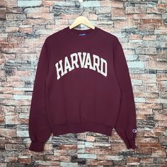 Vintage Distressed Harvard University by Champion Sweatshirt Harvard Crewneck Harvard Pullover Embroidery Logo Red Color Men's S Label : Champion Size : S(refer the measurement) Made In Honduras Materials from 50% Cotton 50% Polyester Used Item With Condition 6/10 Refer Picture. No Stain and Holes. Lay Down Flat Measurement : - Width (armpit to armpit) and: 20.5 Inches - Length (shoulder to end of garment): 25 Inches We are selling used clothing with good condition. DO NOT EXPECT the item is lik Red College Sweatshirt With Embroidered Logo, Red Embroidered Logo Top For College, University Red Varsity Crew Neck Sweatshirt, University Red Varsity Sweatshirt With Crew Neck, Red Collegiate Tops With Embroidered Logo, Winter College Tops With Embroidered Logo, University Red Collegiate Crew Neck Sweatshirt, Collegiate University Red Crew Neck Sweatshirt, University Red Sweatshirt With Letter Print For College