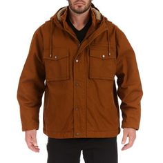 Our Smith's Workwear Signature Work Jacket is one of our best selling jackets for good reason. Many updated features makes this jacket a must have in any man's wardrobe. Made in our very durable heavyweight duck canvas, it's tough enough to take a beating at the job site. The extra thick faux-sherpa lining, quilted sleeves, and insulation, makes this our warmest work jacket for outdoors. The masculine styling makes it a great choice to enjoy the weekend at an outdoor winter game while staying ni Durable Utility Outerwear For Outdoor Work, Durable Solid Outerwear For Fall, Utility Outerwear For Outdoor Work In Fall, Brown Cotton Outerwear With Double-lined Hood, Fall Utility Outerwear For Outdoor Work, Fall Outdoor Work Outerwear With Multiple Pockets, Utility Hunting Windbreaker For Fall, Utility Windbreaker For Hunting In Fall, Brown Cotton Utility Jacket For Cold Weather