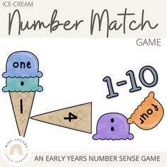 Number Match Game - Miss Jacobs Little Learners Subitizing Games, Comparing Numbers Kindergarten, Number Names, Warm Up Games, Maths Games, Counting Games, Classroom Centers, Alphabet Matching, Name Activities