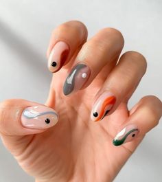 50+ Insane Cute Fall Nail Designs You'll Want To Copy - Lifestyle With Amal Nail Colors For Fall, Evil Eye Nails, Fancy Nail Art, Colorful Nail Designs, Nail Art Kit, Fall Nail Colors, Simple Nail Designs