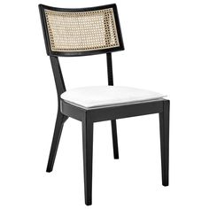 a black and white chair on a white background