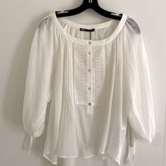 Zara Blouse New W Tags , White Lacy Mix 100% Cotton Top. Size Small Boho Chic Zara Bohemian Blouse For Day Out, Zara Bohemian Tops For Day Out, Zara Beach Blouse, Zara Blouse For Summer Daywear, Elegant White Daytime Blouse, Zara Feminine Beach Blouse, Feminine Zara Beach Blouse, Feminine Zara Blouse For Beach, Zara White Blouse For Day Out