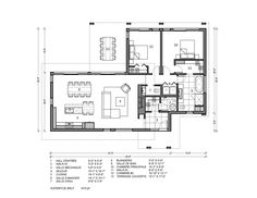 the floor plan for a two bedroom apartment with an attached kitchen and living room area