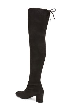 A velvety boot goes to dramatic heights with an over-the-knee silhouette, while its just-right heel ensures the look is manageable for everyday wear. 2 1/4" heel (size 8.5) 24 1/2" shaft; 12"–13" calf circumference. Narrow calf Back tie closure Textile upper and lining/synthetic sole Imported Women's Shoes Knee Boot, Over The Knee Boots, Over The Knee, Stuart Weitzman, Over Knee Boot, The Knee, Women's Shoes, Womens Boots, Everyday Wear