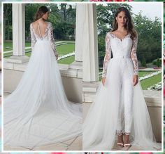 Wedding Jumpsuit The Bride - If you found what you like, it's very important that you act immediately - Visit For More! Pleats Fashion, Bride Jumpsuit, Wedding Pants, Princess Silhouette, Detachable Train