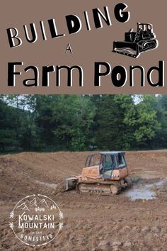 bulldozer digging a pond Farm Pond Design, Large Ponds Farm, Creating A Pond, Building A Pond Diy, Man Made Fishing Pond, Fishing Pond Landscaping, 8 Acre Homestead Layout, Creating A Homestead, 20 Acre Farm Layout