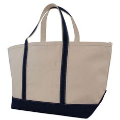 Our most popular and biggest beach bag, the Large Boat Tote is your go-to seaside tote bag. Ideal for toting a lot of stuff for you or your whole family, this bag's roomy interior is sure to make it a fast favorite among trips to the beach, park, or really anywhere given its classic design. Featuring coral or navy contrasting trim and top zip closure, this bag also includes a nice outer pocket for easy access to smaller items such as a phone. It's not "just" a beach bag - It's an everything bag! Large Capacity Cotton Bag For Beach Season, Large Canvas Beach Bag For Shopping, Large Capacity Canvas Beach Bag With Double Handle, Large Canvas Beach Bag With Double Handles, Eco-friendly Large Canvas Beach Bag, Canvas Tote Beach Bag With Pockets, Large Capacity Canvas Tote Beach Bag, Large Capacity Canvas Beach Tote Bag, Large Capacity Canvas Bucket Beach Bag