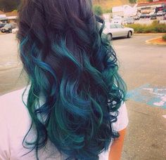 Call me crazy but I like this Green And Blue Hair, Hair Colorful, Blue Ombre Hair, Teal Hair, Turquoise Hair, Hair Color Blue, Dye My Hair, Mermaid Hair