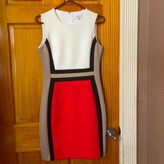 Brand New Never Worn Chic Red Calvin Klein Dress, Calvin Klein Dress, Calvin Klein Dresses, Womens Calvin Klein, Fashion Ideas, Work Wear, Calvin Klein, Colorful Dresses, Mini Dress