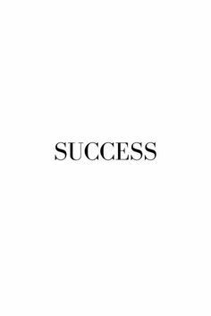 the word success is written in black on a white background