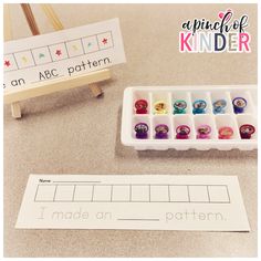 an abcc pattern and matching activity for children