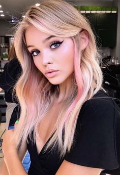 Bob Lung, Fantasy Hair Color, Women Haircuts Long, Hair Colour Design, Medium Long Haircuts, Pink Ombre Hair